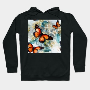 Monarch Butterflies Watercolor 24 Hoodie